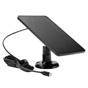 5W Solar Panels for Security Camera, Solar Panel with Micro USB & USB-C Port for DC 5V Outdoor Rechargeable Battery Camera, IP65 Waterproof, Adjustable Security Mount,