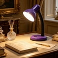 thumbnail image 1 of 5W Three Color LED Desk Lamp Plug-in Eye Protection Reading Lamp Flexible Gooseneck Adjustable Light for Student Dormitory Bedroom Study,Purple, 1 of 6
