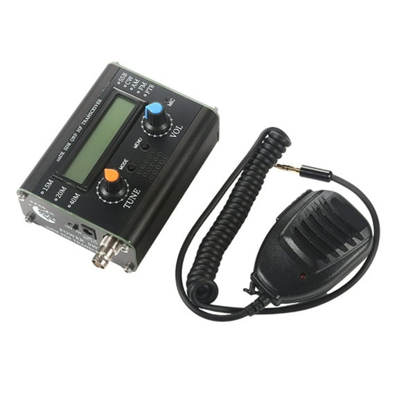 5W USDX Transceiver with Handheld Mic 3-Band All Mode HF Transceiver Radio Transceiver Supporting 15M 20M 40M Bands,1 * Host 1 * Hand Microphone