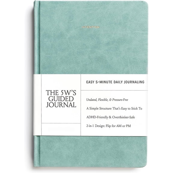 5W's Guided Journal - 2-in-1 Morning & Evening Daily Journal with Prompts for Mindfulness,   & Self Care in Just 10 Minutes a Day | Undated Mental  & Wellness Journal for Women & Men |  Friendly