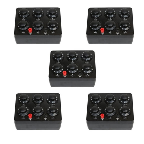 5X 0-99999.9 Ohm Simple Resistance Box Precision Variable Decade Resistor Teaching Instrument Teaching Resistance Box,5 x Resistance Box,Black