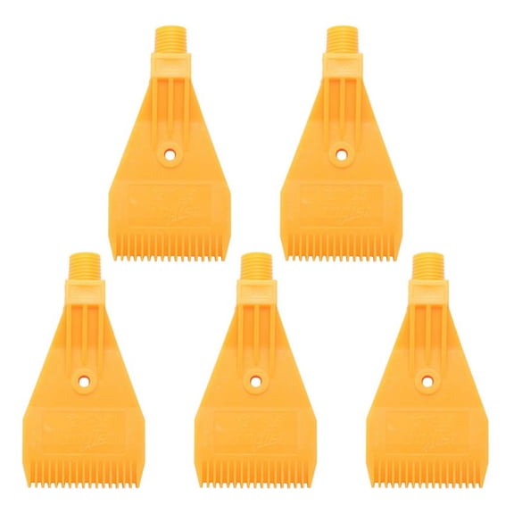 5X 1/4BSP Male Thread ABS Single Hole Air Blow Flat Jet Nozzle Yellow