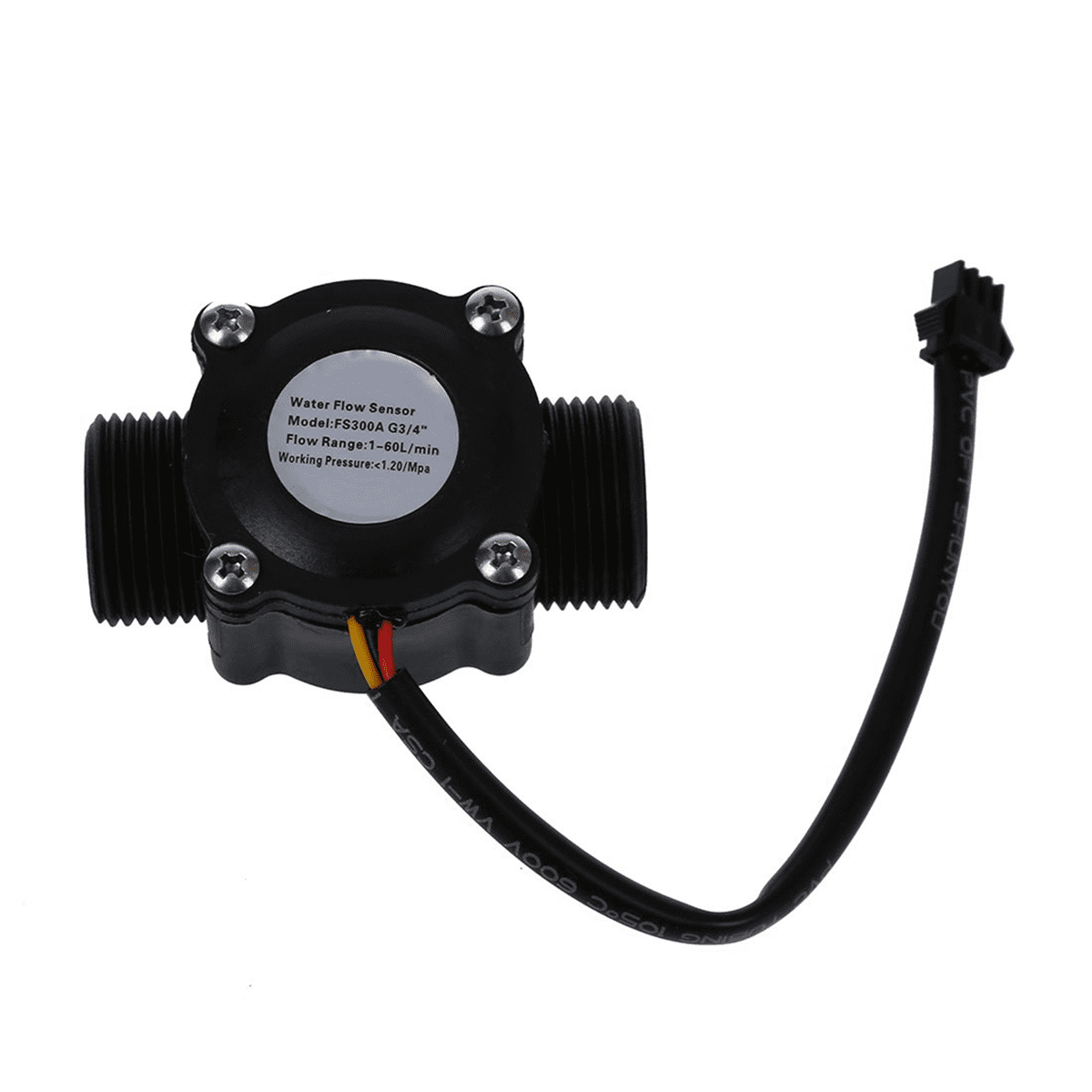 Flow Counter Sensor 5X 1-60L/Min DC 5-24V Hall Effect Water Flow Sensor Counter Meter ...