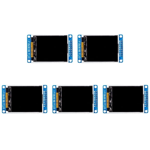 5X 1.8 Inch LCD Display Module Full Color 128X160 RGB SPI TFT LCD Display Module ST7735S 3.3V Replace OLED Power Supply