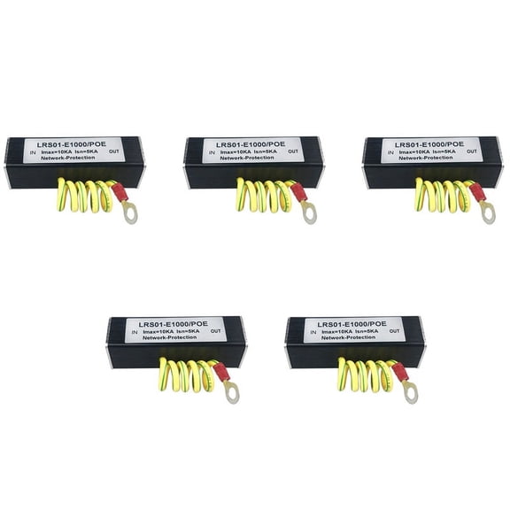 5X 100/1000M POE IP Camera Network RJ45 & POE Surge Protector Protection Device Arrester SPD 1000M
