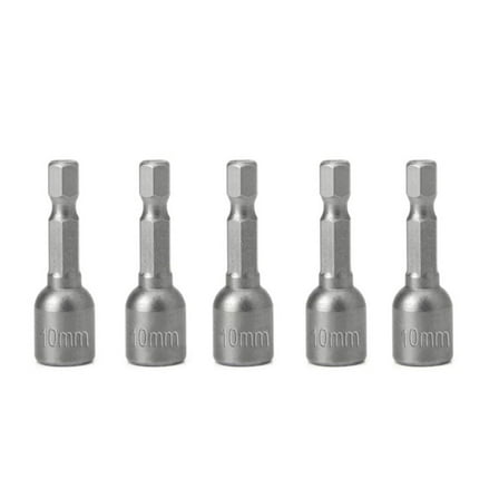 5X 10Mm Magnetic Nut Driver Set Hex Socket Adapter Drill Bit Tools Length 42Mm#