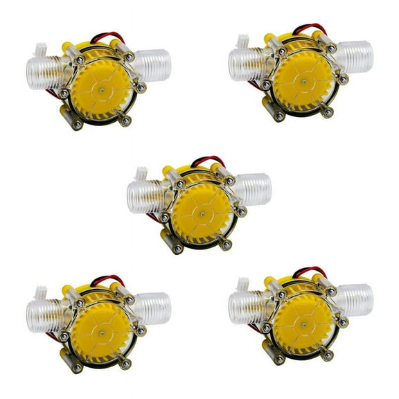 5X 10W Water Flow Pump Mini Hydro Generator Turbine Flow Hydraulic Conversion 12V,5 x Generator,Transparent & yellow