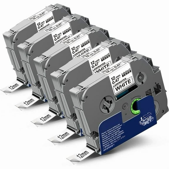 5X 12Mm X 8M Black On White Compatible Tape Replacement For Brother P-Touch Tz Tze-231 Tze231 Tzc For Label Maker Pt-D200 Pt-D400 Pt-P710Bt Pt-1010 Pt-1000 Pt-H100Lb Pt-H107B Pt-E110