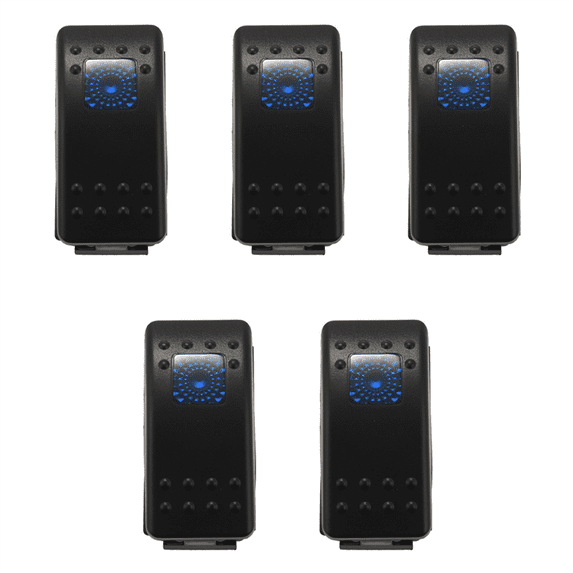 5X 12V 20 Amp Waterproof Blue LED On/Off Boat Marine SPST 3P Rocker ...