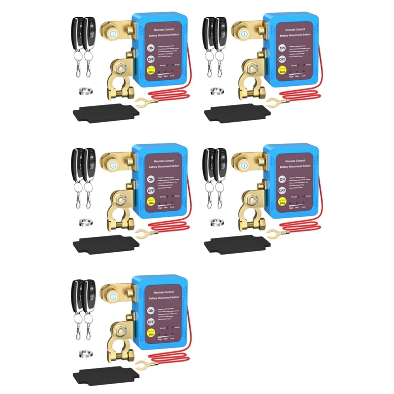 5X 12V 240A Remote Battery Disconnect Switch, Automatic Power Off Switch Car Truck Boat Remote Control Switch