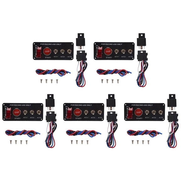 5X 12V Car Ignition Switch Engine  Push Button 3 Toggle Racing Panel
