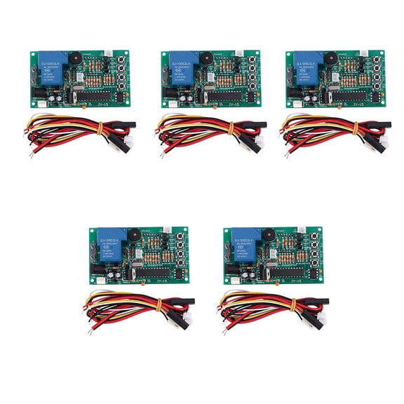 5X -15A Timer Board Timer Controller Power Supply for Coin Operated Water Pump Washing Machines Massage Chairs,5 x control panel 5 x wire,green
