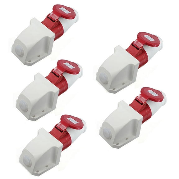 5X 16 Amp 5 Pin Plug & Socket Weatherproof IP44 3 Phase 380-415V 3P + + Earth 16A