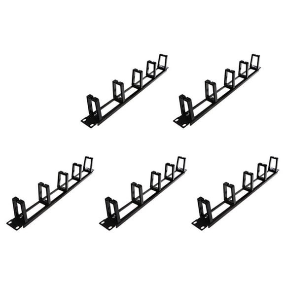 5X 19 Inch 1U Rack Cabinets Cable Management Network Organizer Hollow Metal Base Five Ring Detachable Wire Manager Frame