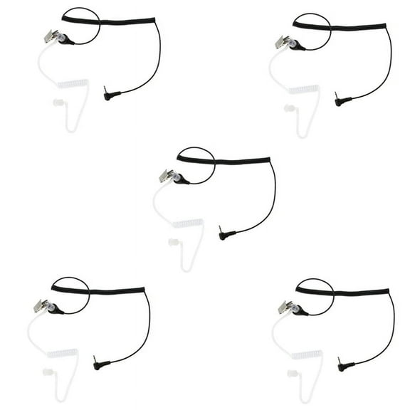 5X 1Pin 2.5mm Covert Acoustic Tube Earpiece Earphone for 2Way Radios for for with Earbud