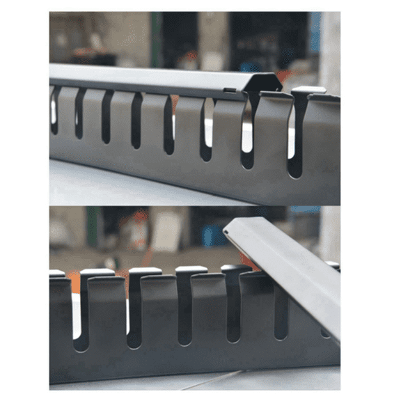 5X 1U Horizontal Mount 19 Inch Server Rack , 12 Slot Metal Finger Duct Wire Organizer with Cover