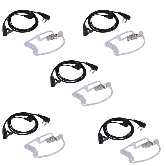 5X 2 Pin Covert Acoustic Air Tube Mic Microphone Earphone Earbud Headset Earpiece Headphone for