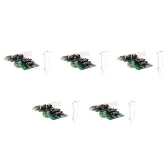 5X 2-Port Gigabit PCIe Network Card 1000M Dual Ports PCI Express Ethernet Adapter with 82571EB LAN NIC Card for,5 x Network Card 5 x short board,Green