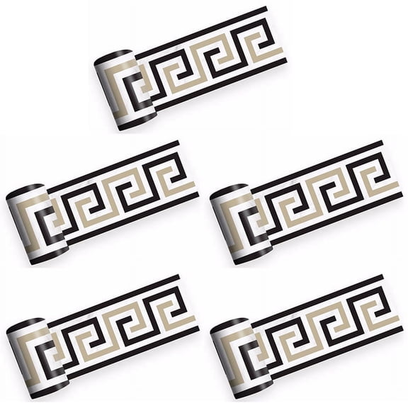 5X 2M Self-Adhesive Side Line Tile Sticker Bathroom Kitchen Restaurant Wall Stair Floor Border Tile Wall Sticker,5 *roll tile sticker with plastic seal,Multi-colored