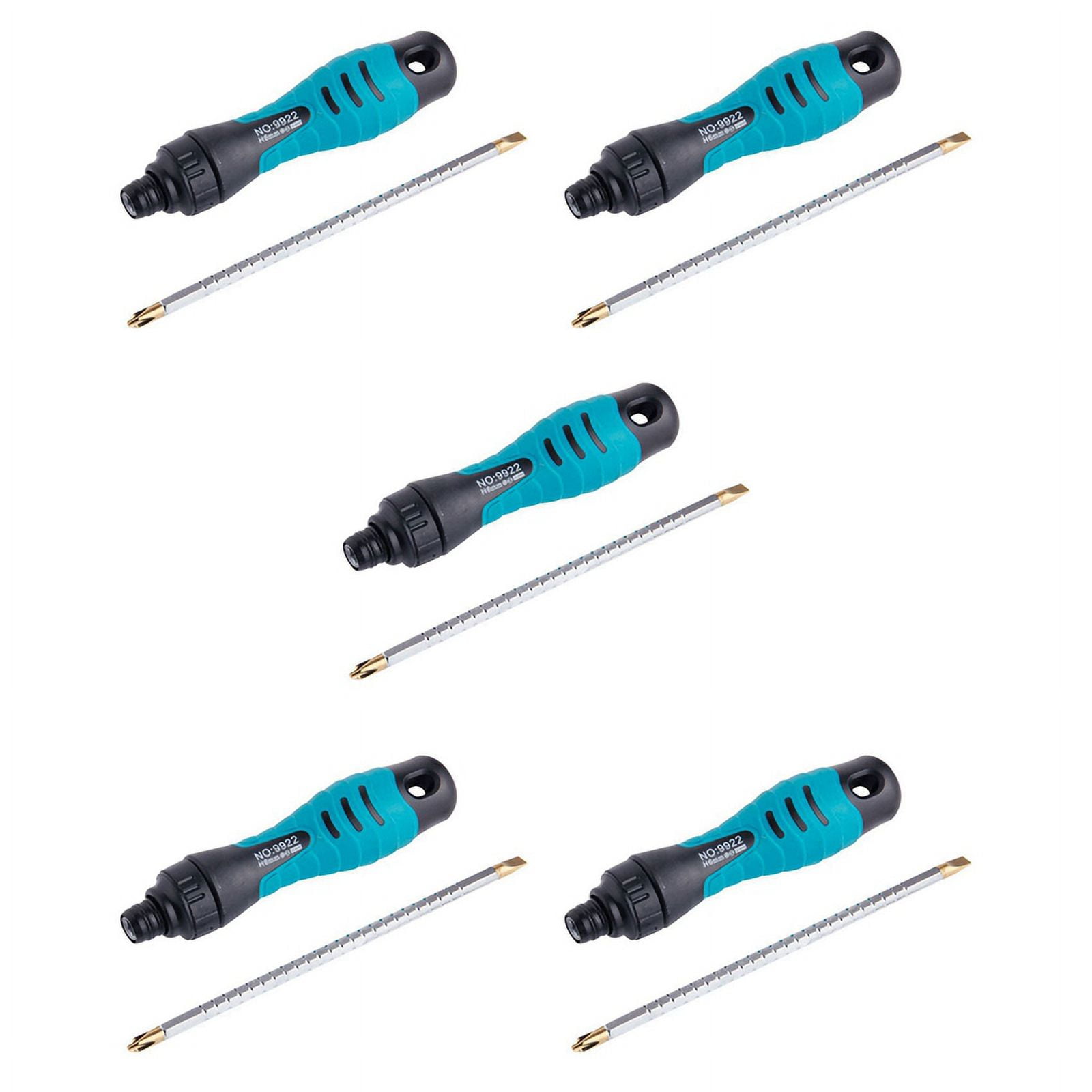 5X 2in1 Adjustable Ratchet Screwdriver Set Two-Way Slotted Magnetic Screwdriver Bits