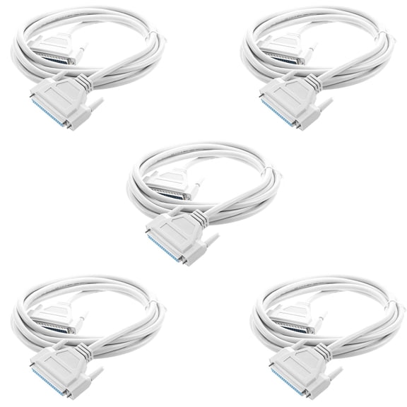 5X 3 Meters 37 Pin Male to Female DB37 Extension Cable Grey White,5 x DB37 Extension Cable,Gray