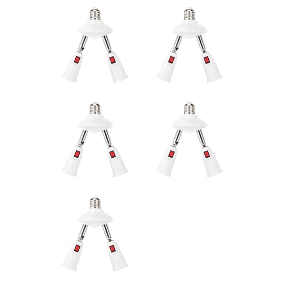 5X 360 Degree Adjustable - 2 in 1 E27 Splitter Socket Adapter. E27 Standard LED Bulb Socket Adapter