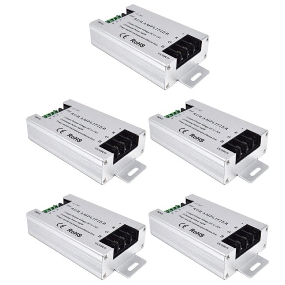 5X 360W RGB LED Amplifier Controller DC12V-24V 30A Aluminum Shell for RGB 5050 3528 SMD LED Strip Lamp