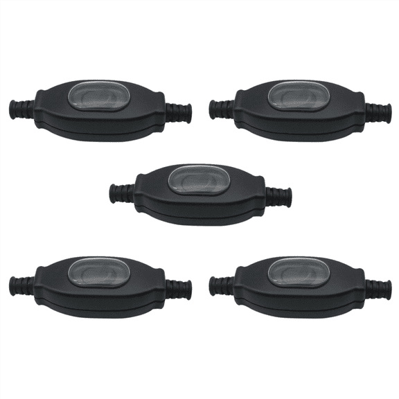 5X 3A 250V 8mm Waterproof in Line Switch Cord Switch IP65 Round Wire Silver Double Cut Switch Dust Switch