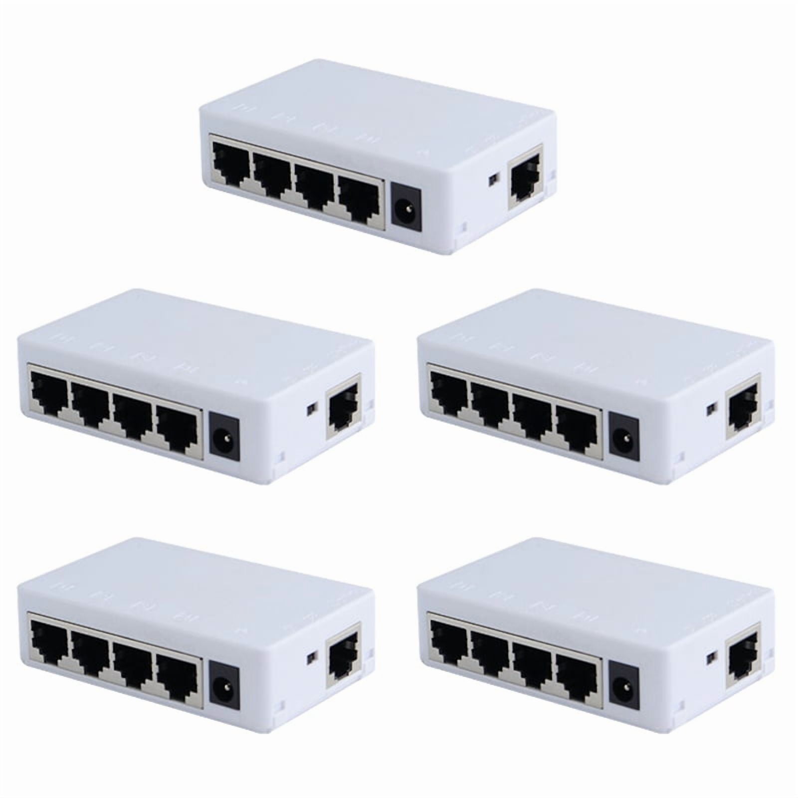 5X 4 Port POE Extender 100Mbps 1 in 4 Out 250 Meters Network Switch Repeater IEEE802.3af/At for PoE Switch NVR IP Camera