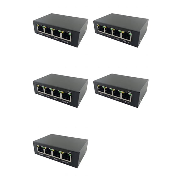 5X 4 Ports Full Gigabit PoE Extender/Repeater 100/1000M Network Switch Extender for Poe Switch NVR IP Camera AP