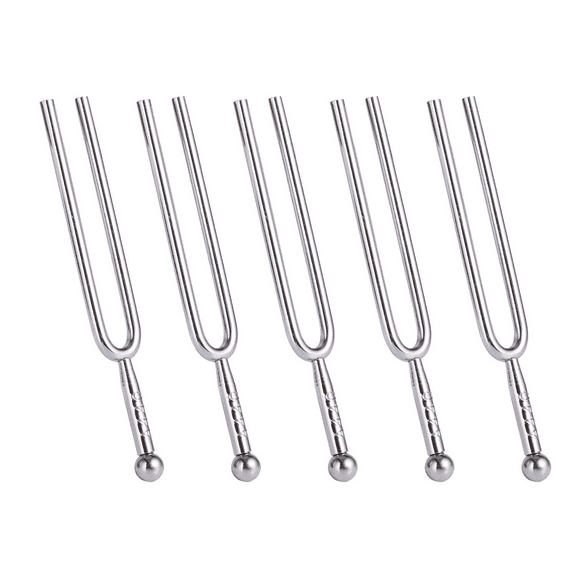 5X 440Hz A Tone Stainless Steel Tuning Fork Tuner Tunning Musical Instrument Gift,5 x A Tuning Fork - "A" tone 440 Hz,silver