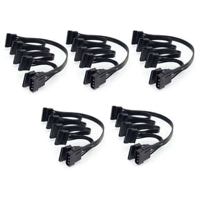 5X 4Pin IDE to 5-Port Power Supply Cable 4Pin Molex to Multi Port 18AWG Wire Power Cord For Hard Drive HDD SSD PC,5 * 4PinIDE to power cable,black