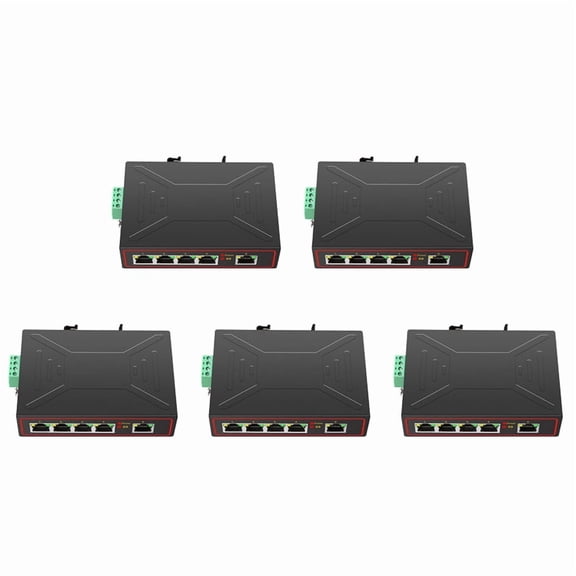 5X 5 Ports 100M Industrial Network Switch RJ45 Hub Internet Splitter RJ45 Switch Plug and Play
