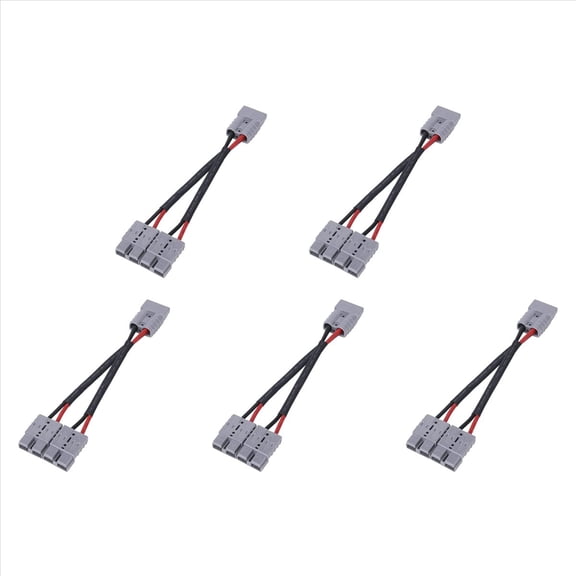 5X 50A for Anderson Plug Connector Dual Y Adapter Battery Power Connector Forklift Power Plug Connector with 6MM Cable,5 x for Anderson Plug Connector,gray