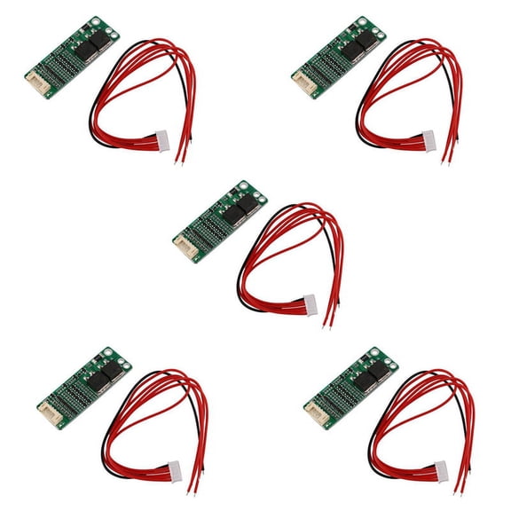 5X 5S 15A Li-Ion Lithium Battery 18650 Charger Protection Board 18V 21V Cell Protection Circuit,5 x Protection board 5 x Wire,green & black