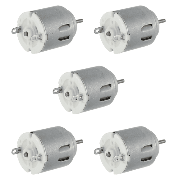 5X 6-12V 3000 RPM Cylindrical DC Shaft Motor for Smart Cars,5 x DC Motor,silver