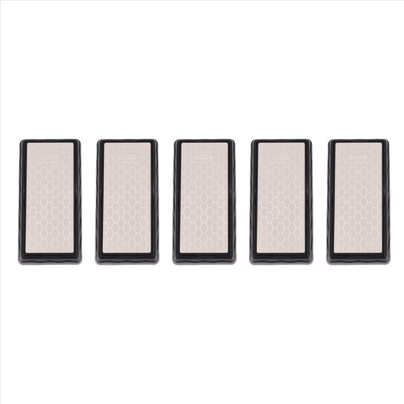 5X 600 1200 Double-Side Sharpener Diamond Whetstone Knife Sharpening Stone Kitchen Grit Chef Knife Grinding Tool,5 x Knife Sharpener,silver & black