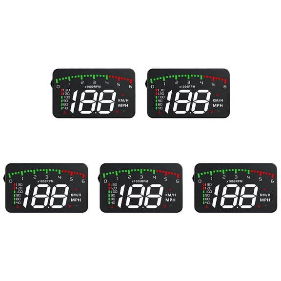 5X A900 Car HUD OBD RPM Meter -Up Display Multi-Display Car Digital Speed Engine RPM Water Temperature