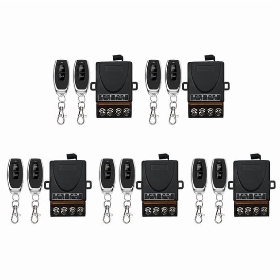 5X AC 220V 30A 1CH 433MHz Wireless Remote Control Switch  Relay Receiver + Off/on Transmitter