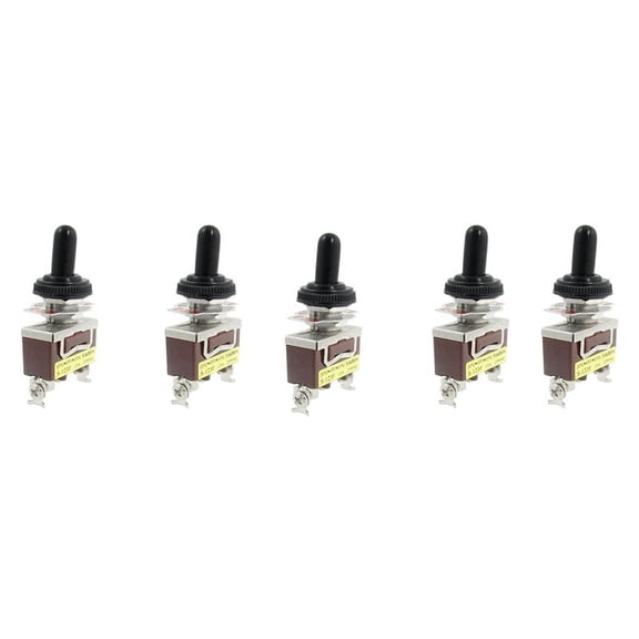 5X AC 250V 15A Momentary SPDT Toggle Switch with Waterproof Boot5 x Toggle Switch