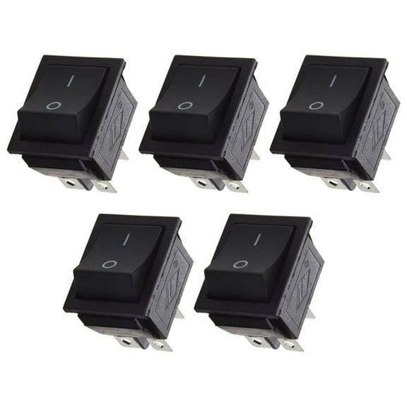 5X AC 250V 16A 4 Pin ON/ I/O 2 Position DPST Snap in Boat Rocker Switch 28X21mm