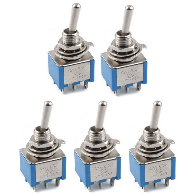 5X AC 3A/250V 6A/125V 6 Pin DPDT On/on 2 Position Mini Toggle Switch ...