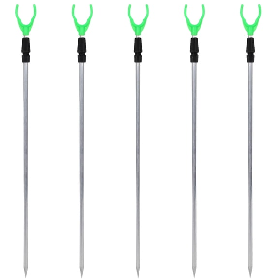 5X Adjustable Metal Fishing Rod Pole Holder Rack Stand,5 x Fishing Rod Holder,Green