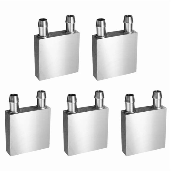 5X Aluminum Water Cooling Block 40X40X12mm Cooler for Computer CPU Radiator,5 x Water Cooling Block,Silver