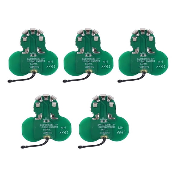 5X BAT411 Battery PCB Board Circuit Board for 10.8V 12V Battery BAT412A 2607336013 2607336014 Cordless Power Tools,green