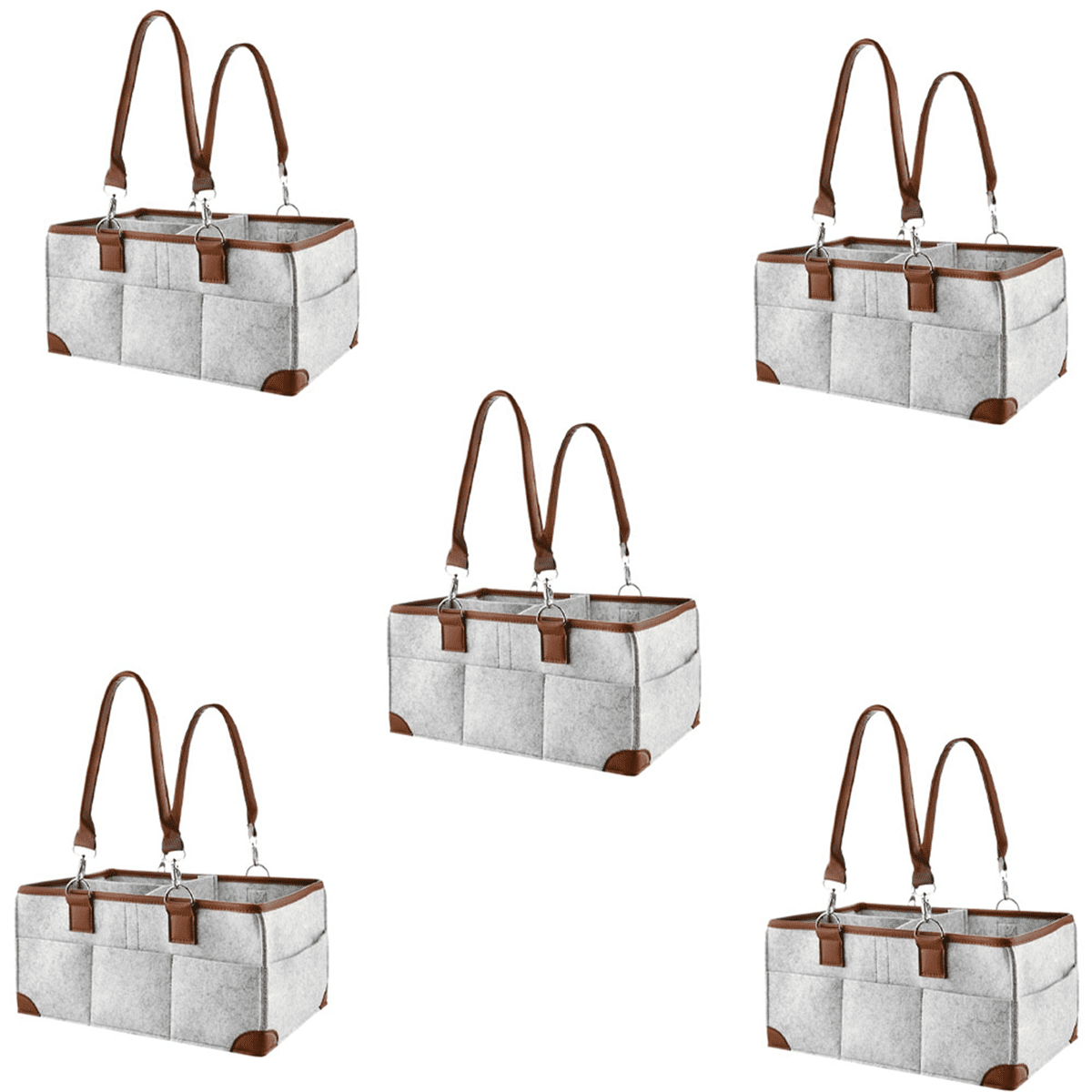 5X Baby Diaper Organizer Portable Storage Basket Essential Bag for Nursery Changing Table and Car