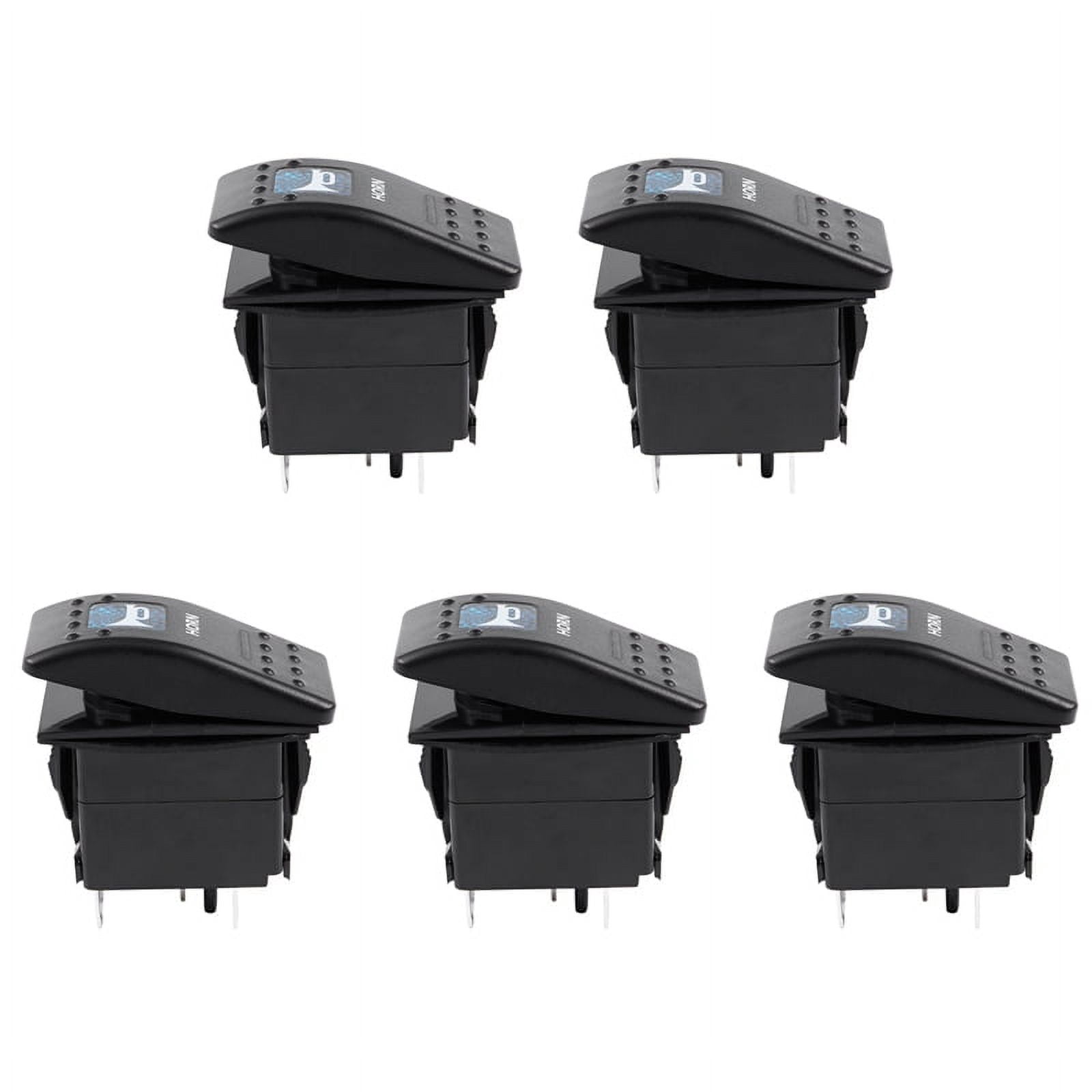 5X Blue Light Horn Pattern LED 12V/20A 24V/10A 5-Pin Rocker Toggle ...