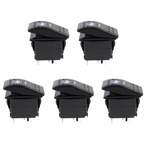 5X Blue Light Horn Pattern LED 12V/20A 24V/10A 5-Pin Rocker Toggle Switch Car Boat