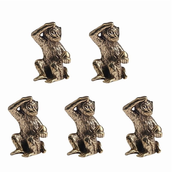 5X Bronze Mini Monkey Statue Monkey Statue Landscape Accessories, Tea Table, Desk Antique Small Bronze Ware