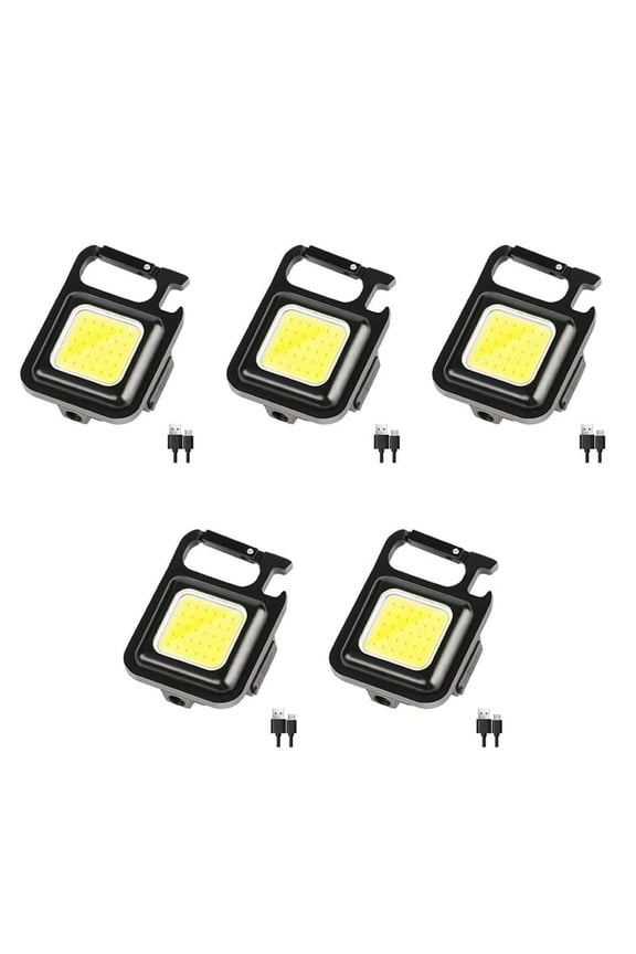 NEW 5X COB Flashlight,500Lumen Bright Rechargeable Keychain Flashlight 3 Light Mode with Bottle Opener for Fishing,Camping